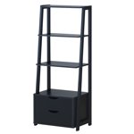 Patiojoy 4-Tier Ladder Bookshelf Storage Display Bookcase with 2 Drawers