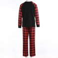 thumbnail image 3 of Kmbangi Christmas Family Pajamas Set, Plaid Letter Print Tops+Pants/Romper, 3 of 8