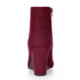 thumbnail image 2 of BLISSFUL STEP Bottines à Talon Bloc à Bout Rond pour Femmes avec Fermeture Éclair Latérale Bourgogne 6, 2 of 8