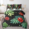 thumbnail image 1 of YST Mignon Ladybug Ensemble de Douillette Dessin Animé Feuilles Botaniques Grand Lit 7 Pcs, Lit Ensaché Insecte, 1 of 5