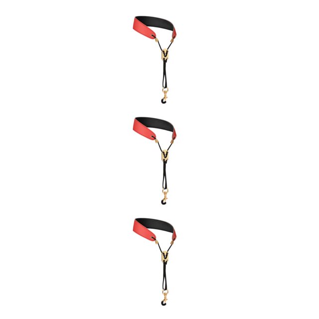 Youkk Sangle de Cou Douce et Rembourrée pour Saxophone Soprano Basse Clarinette Rouge 45cm 3ensemble