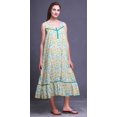 thumbnail image 3 of Bimba Robe de Nuit Sans Manches Turquoise Verte à Fleurs pour Femmes, Coton Imprimé, Vêtement de Nuit pour Dames, Grande, 3 of 6