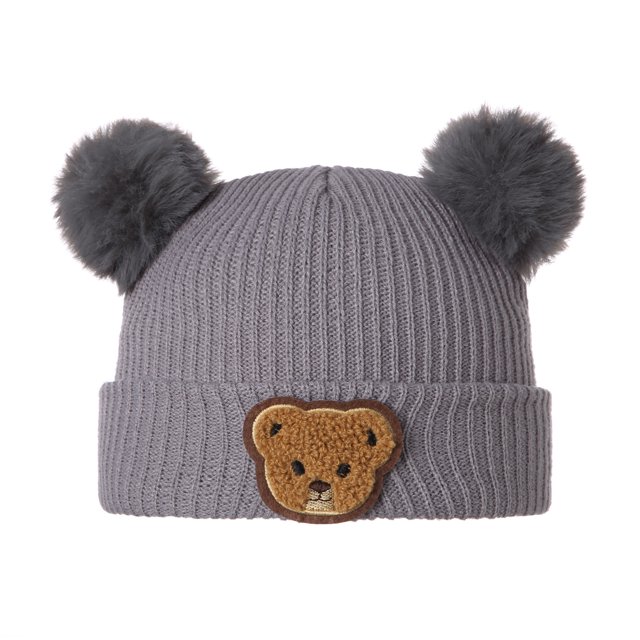 Faithtur Baby Winter Hat Cute Bear Pattern Knit Beanie Warm Cap for Infant Newborn Cold Weather Accessories