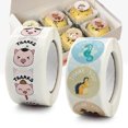 thumbnail image 2 of CAROOTU Enfants Dessin Animé Animal Autocollant Rouleau 500-Count Autocollants Ronde Encouragement Enseignant, 2 of 6