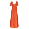 thumbnail image 5 of AherBiu Robe T-Shirt Longue Grande Taille pour Femmes à Manches Courtes, Col en V, Été, Décontractée, Confortable, avec Poches, 5 of 5