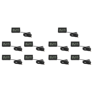 10X NEW Digital LCD Thermometer Temperature Gauge Probe Sensor -50°C TO +110°C Range,10x Digital Thermometer 10x Embedded hole,Silver