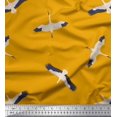 thumbnail image 1 of Soimoi Gold Poly Georgette Fabric Flying Stork Bird Print Fabric by Yard 52 Inch Wide, 1 of 5