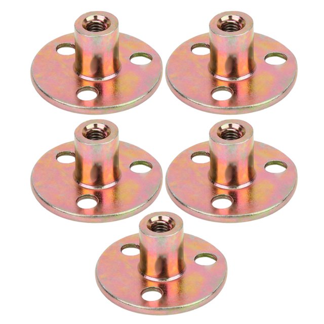 5 Pcs T Bride d'Écrou 3 Trous Fixation de Meubles en Fer Galvanisé Tee Base Ronde Numm6