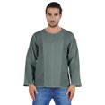 thumbnail image 1 of Atasi Kurta à Manches Longues pour Hommes en Coton Slub Uni à Col Rond Chemise Ethnique-6994, 1 of 7
