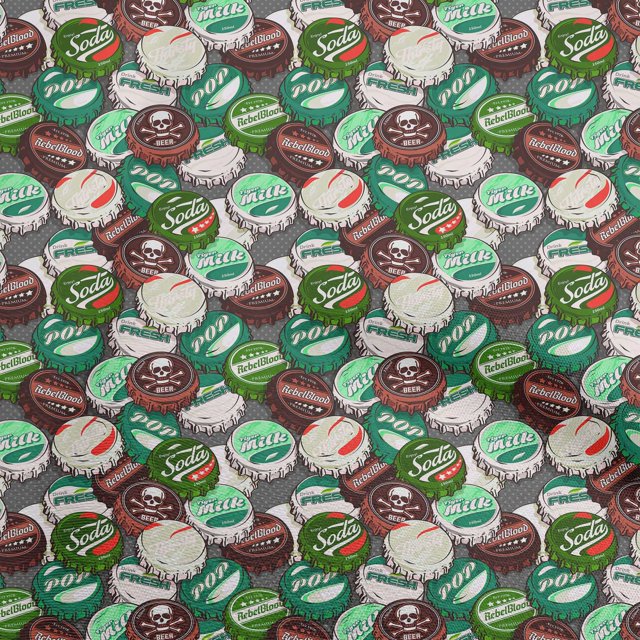 oneOone Coton Jersey Brun Chocolat Tissu Rétro Bouteille Soda Craft Projets Décor Tissu Imprimé par la Cour 58 Pouces Large-R2