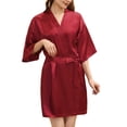 thumbnail image 1 of Lixiuxyad Women's Soft Long Satin Robes Long Silk Robes Full Length Robes Kimonos Silky Bath Robe Dressing Gowns Red, 1 of 5
