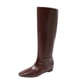 thumbnail image 1 of Black Long Boots Women's LowHeeled Boots, Large Size, Solid Color, Comfortable HeightEnhancing, Long Fall/Winter Boots, 1 of 9