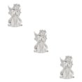 thumbnail image 2 of Maytalsory Resin White Angel Statue Elegant Desktop Decor Collection Window Props for Christmas prayer hold cheek 3Set, 2 of 6