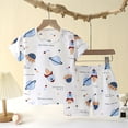 thumbnail image 2 of Birdeem Chemises pour Filles Mode Filles Décontracté Manches Courtes Hauts Col Rond Bouton Imprimé Shorts, 2 of 12