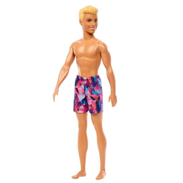 Barbie Ken Poupée, cheveux blonds, maillot de bain violet