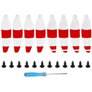 4 Paires Pliable Faible Bruit Vol Tranquille Hélice Remplacement pour Mavic Mini Drone, Double Face Rayures colorées Hélice Lames Blanc Rouge