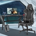thumbnail image 2 of Goplus X-Shaped Gaming Desk & Racing Style Massage Chair Set Home Office Black+Grey, 2 of 10