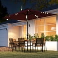 thumbnail image 2 of Outsunny Solar Patio Umbrella with LED and Tilt, Table Umbrella, Wine Red, 2 of 10