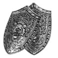 thumbnail image 2 of Toy Shield 2Pcs for Kids Dark Grey Plastic Lion Guard Shape Medieval Knight Costume Role Playing Accessory, 2 of 9