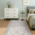 thumbnail image 3 of Boho Light Grey 5x7 Living Room Rug - Modern Vintage Eclectic Floral Pastel Neutral Taupe, Washable Low Pile Non-Slip Large Area Rugs for Nursery Dining Under Table Bedroom Lounge, 3 of 8