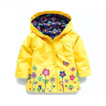 LSLJS Manteau de Pluie pour Enfants, Vêtements pour Filles Veste Imperméable pour Enfants Manteau Vêtement d'Extérieur Vêtements pour Enfants Veste ( Jaune, 5T)