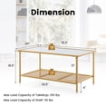 thumbnail image 3 of Costway 2-Tier Coffee Table with Shelf with Tempered Glass Top & Metal Frame Living Room, 3 of 10