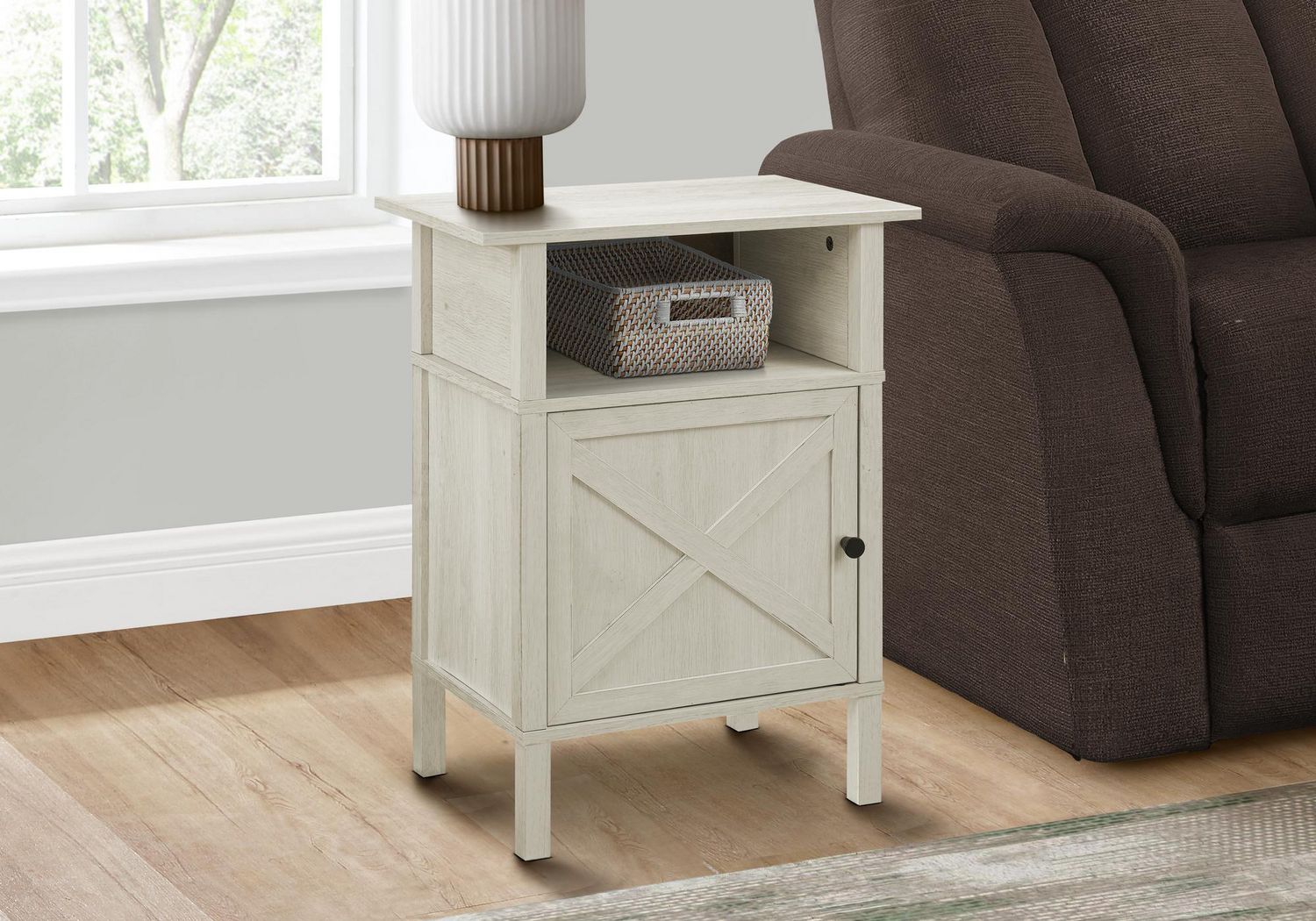 Monarch Specialties Table D'appoint, Table D'appoint, Bout, Salon, Petit, Rangement, Stratifié En Bronze Foncé, Transitionnel