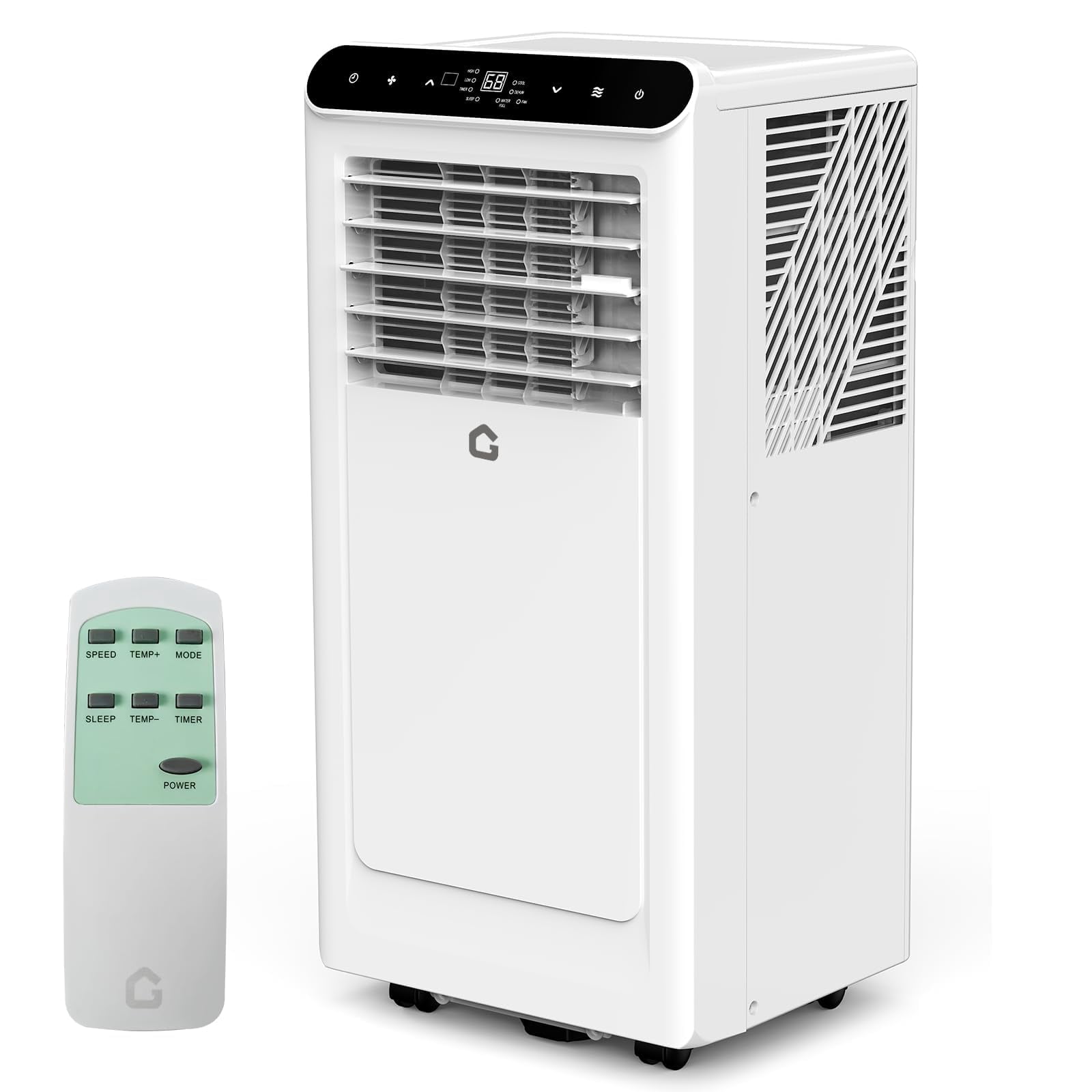 8000 BTU Portable Air Conditioner, 4-in-1 AC Unit with Remote Control, Up to 350 Sq. Ft, Standing Air-Conditioners with Low Noise, Ventless Floor Air Conditioner Unit with White and Black Panel