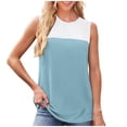 thumbnail image 2 of Weiqiqre Hauts pour Femmes Camisole pour Femmes Décontractée Tricotée d'Été Sans Manches Col Ras du Cou Printemps Chandails à Blocs de Couleur Mode 2025, 2 of 5