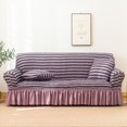 thumbnail image 4 of 2024 1 Piece Sofa Slipcover with Pleated Ruffled Skirt Washable High Stretch Durable Furniture Protector 3 Seater Pine Green, 4 of 12