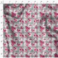 thumbnail image 4 of Soimoi White Modal Satin Fabric Check & Floral Print Fabric by the Yard 42 Inch Wide, 4 of 5