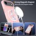 thumbnail image 3 of Asuwish Phone Case for iPhone 17 Air 6.5 inch Tempered Glass Screen Protector Magnetic Folding Stand Frosted Translucent Rugged Shockproof Protective Cell Cover i Phone17 i17 17Air Women Men Pink, 3 of 6