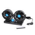 thumbnail image 1 of Unique Bargains Noir DC 12V 3W Double Tête Réglable Ventilateur de Refroidissement Automobile, 1 of 6