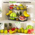 thumbnail image 3 of Wire Fruit Basket for Kitchen Counter Corner Fruit Stand Stackable Two Vegetable Holder for Kitchen Countertop Metal Fruit Rack Storage For Fruits Veggies Snacks Onions Round, 3 of 8