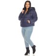 thumbnail image 4 of White Mark Women's Zip Hooded Puffer Jacket with Pockets, 4 of 7