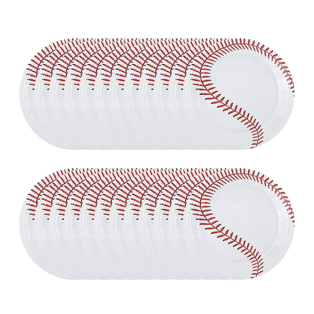 Kitchen Tableware 24 Packs Baseball Plates 9 Inch And 7 Inch Round Baseball Themed Paper Plates Baseball Dinner Plates For Baseball Birthday Party Decor Supplies, Kitchen Tableware