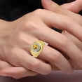 thumbnail image 2 of RYLOS Men's Rings 14K Yellow Gold Designer Gypsy 7MM Round Gemstone & Diamond Ring Citrine November Birthstone Size 12, 2 of 6