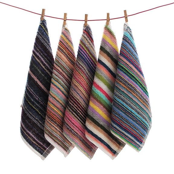 " Striped Handkerchief & Towel Set – Versatile Purpose Cloths For Kids Tea Service Bar Countertops Or Daily Cleaning – Absorbent Soft And Stylish For Home & On The Table Use"