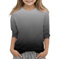 thumbnail image 1 of MKOSPLRT Hauts à Manches 3/4 pour Filles Col Rond T-Shirts Décontractés Tuniques Dégradées Mode T-Shirts Doux pour Sortir Blouses Confortables en Liquidation, 1 of 5