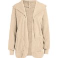 thumbnail image 4 of Innerwin Coat Hooded Ladies Outwear Winter Warm Long Sleeve Fuzzy Jacket Beige XXL, 4 of 6