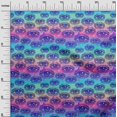 thumbnail image 3 of oneOone Cotton Poplin Turquoise Blue Fabric Conversational Eye Craft Projects Decor Fabric Printed By The Yard 56 Inch Wide, 3 of 4