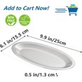 thumbnail image 3 of SANQIAHOME 9.9x6.1 Inch Thick Stainless Steel Dinner Plate 2-Piece Set, Egg-Shaped Appetizer Plate,Silver, 3 of 9