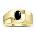 thumbnail image 1 of RYLOS Men's Rings 14K Yellow Gold Ring Classic Solitaire 7X5MM Oval Shape Gemstone Designer Band Cabochon Onyx October Birthstone Rings For Men Size 8, 1 of 7