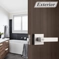 thumbnail image 3 of Polished Chrome Door Handles Interior Square Privacy Door Levers Door Handles Interior Door Lock for Bedroom and Bathroom Reversible for Right/Left Side Doors, 3 of 7