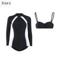 thumbnail image 2 of Maillot de Bain une Pièce à Manches Longues pour Femmes avec Fermeture Éclair, Protection anti-UV 51, 2 of 5