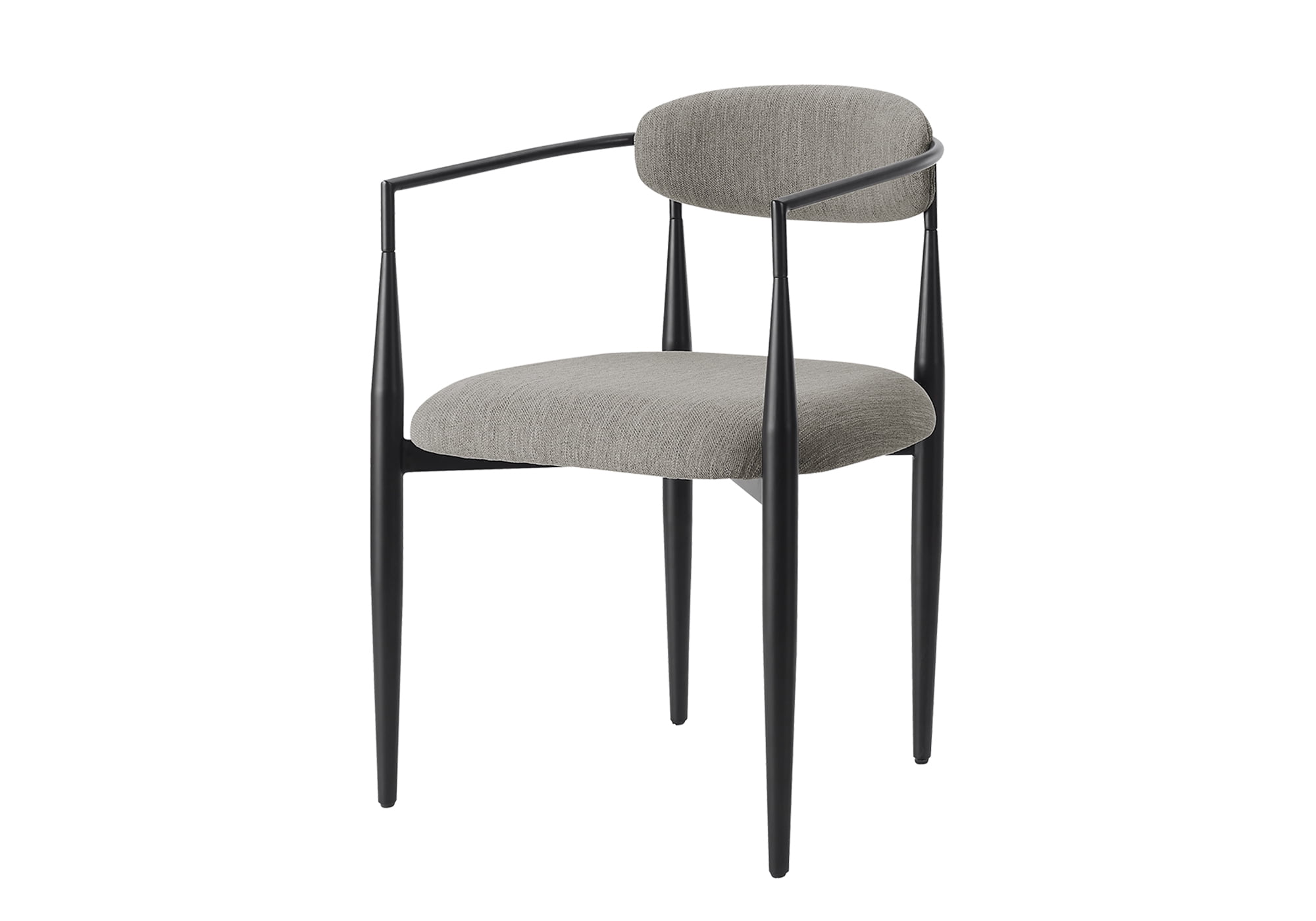 Monarch Specialties - Chaise, 32" Hauteur, Ensemble De 2, Rembourré, Coté, Salle À Manger, Cuisine, Tissu Gris, Métal Noir, Contemporain, Moderne