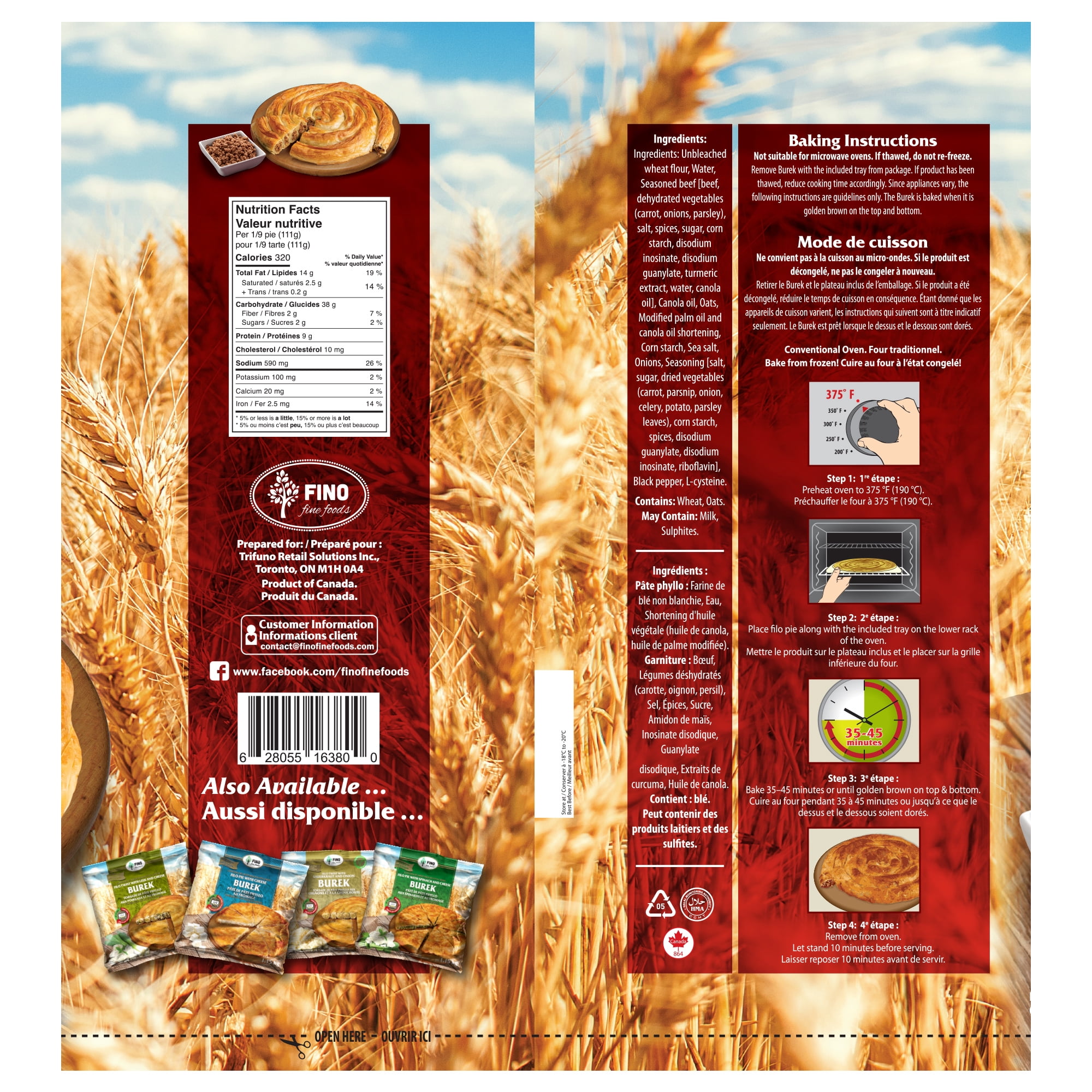 Fino Fine Foods Filo Twist with Meat Burek 1/Kilogram, Fino Fine Foods Filo Filo Twist with Meat Burek