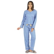 Bimba Women Printed Nightwear 2 Pcs Sleepwear Set Top & Pyjama PJ Set For Women Cotton