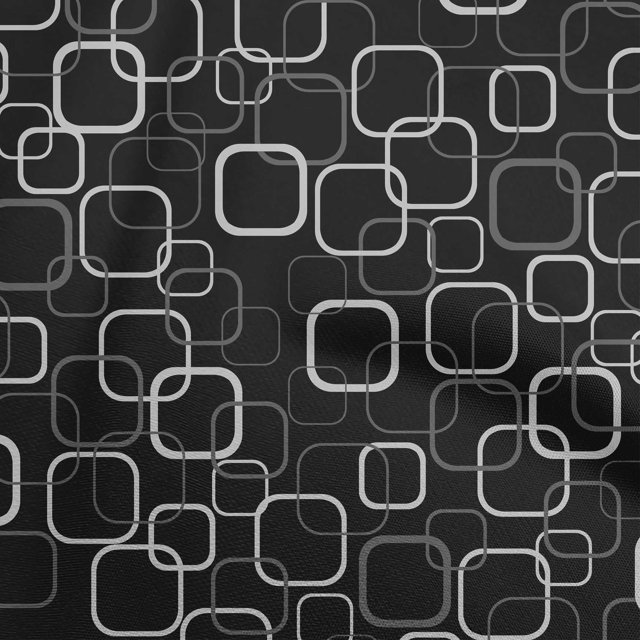 oneOone Cotton Cambric Gray Fabric Geometric Craft Projects Decor Fabric Printed By The Yard 56 Inch Wide