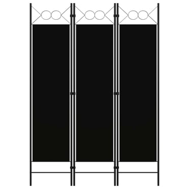 vidaXL 3-Panel Room Divider Black 120x180 cm